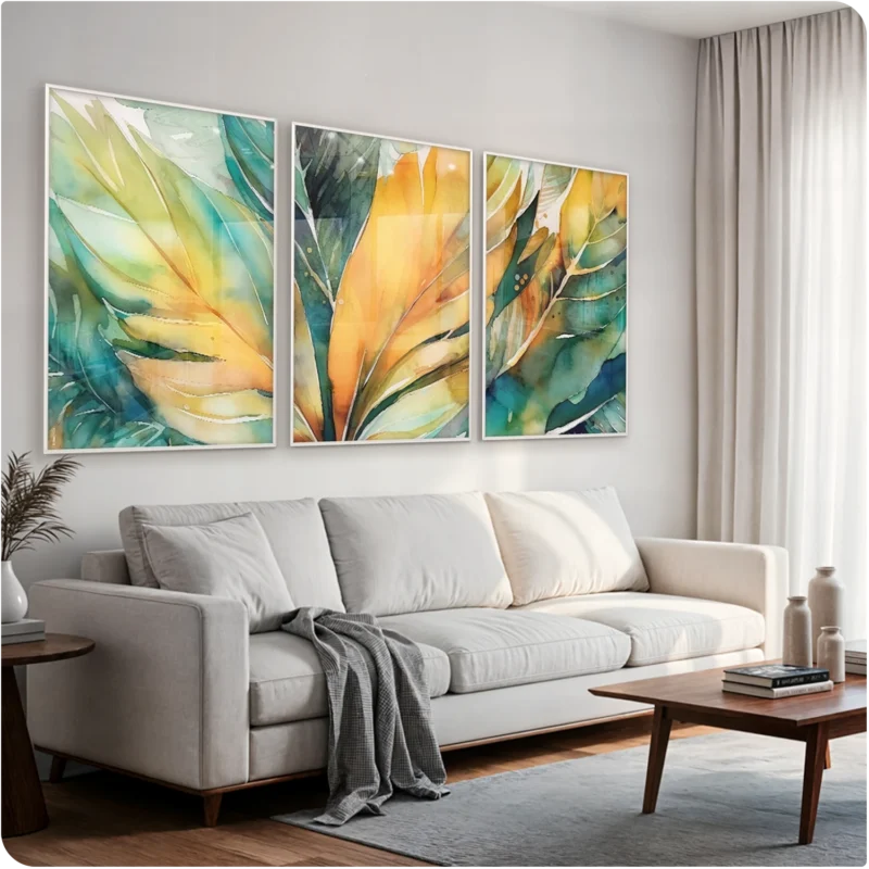 Kit Quadros Decorativos - Dança Das Folhas