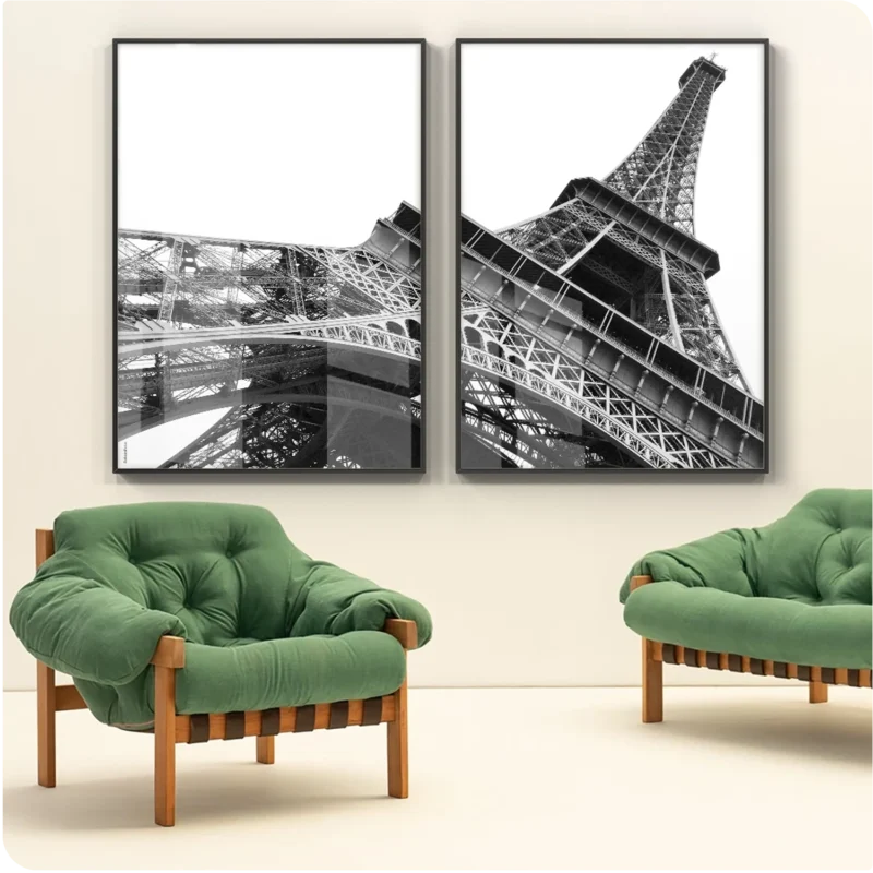 Kit 2 Quadros - La Tour Eiffel