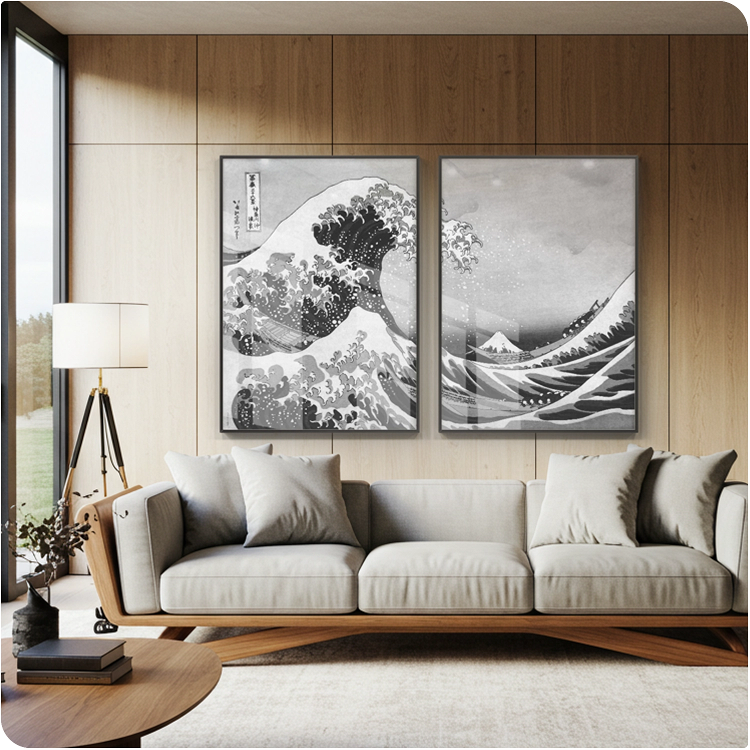 Quadros Decorativos De Mar – The Great Wave off Kanagawa – Conjunto 2 Peças | Dekorahaus