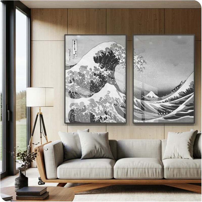 Kit 2 Quadros - The Great Wave off Kanagawa