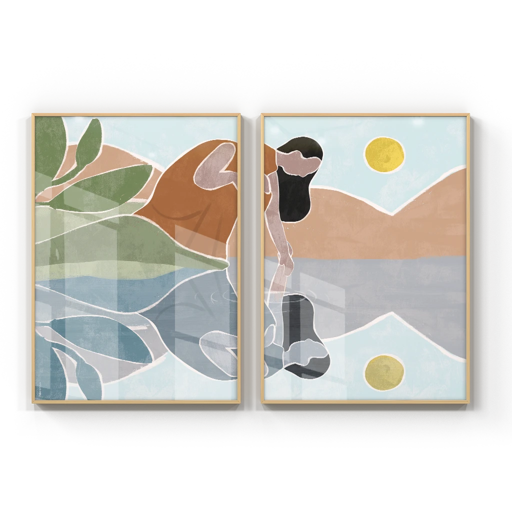 Kit 2 Quadros - Reflexo Da Alma