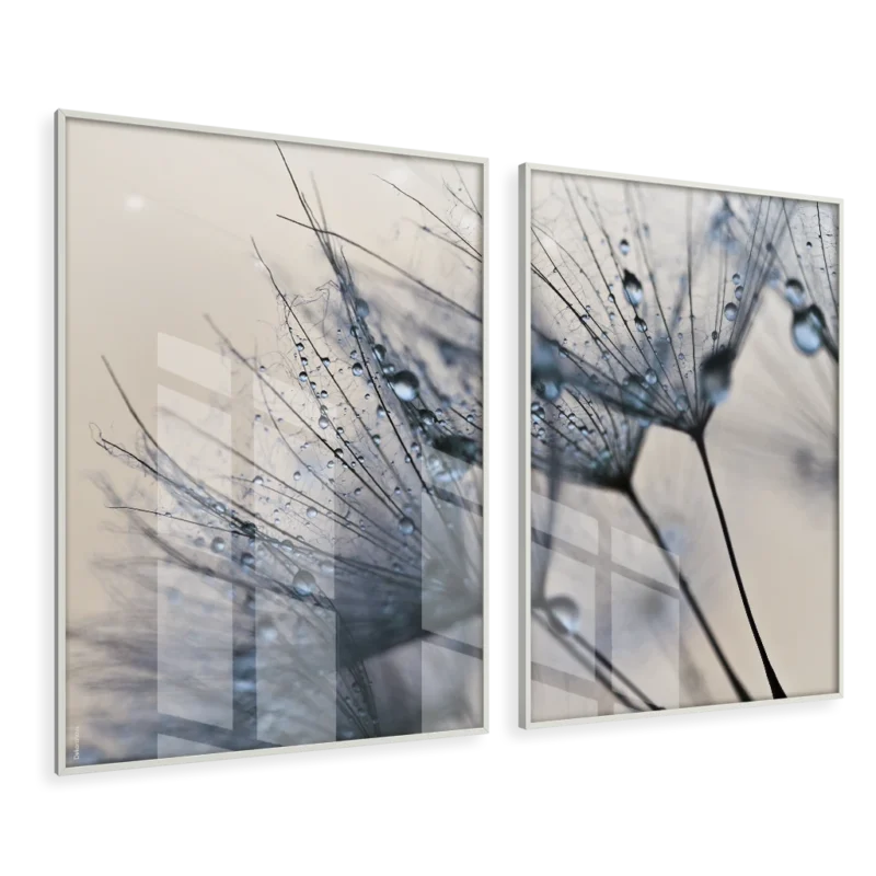 Quadros Decorativos de Dente De Leão – Blue Memory - Conjunto 2 Peças | Dekorahaus - Imagem 3