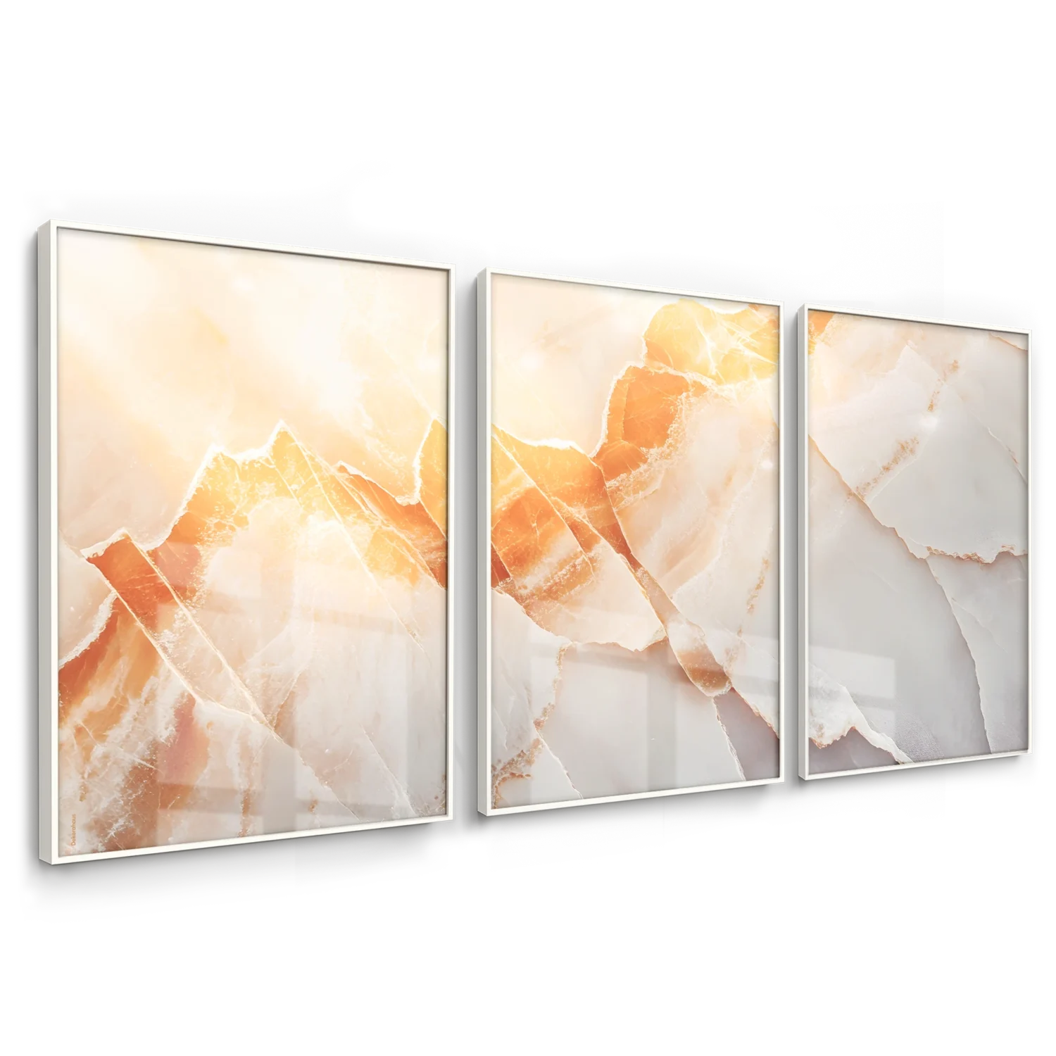 Quadros Decorativos Abstratos - Beleza Ambar – Conjunto 3 Peças | Dekorahaus