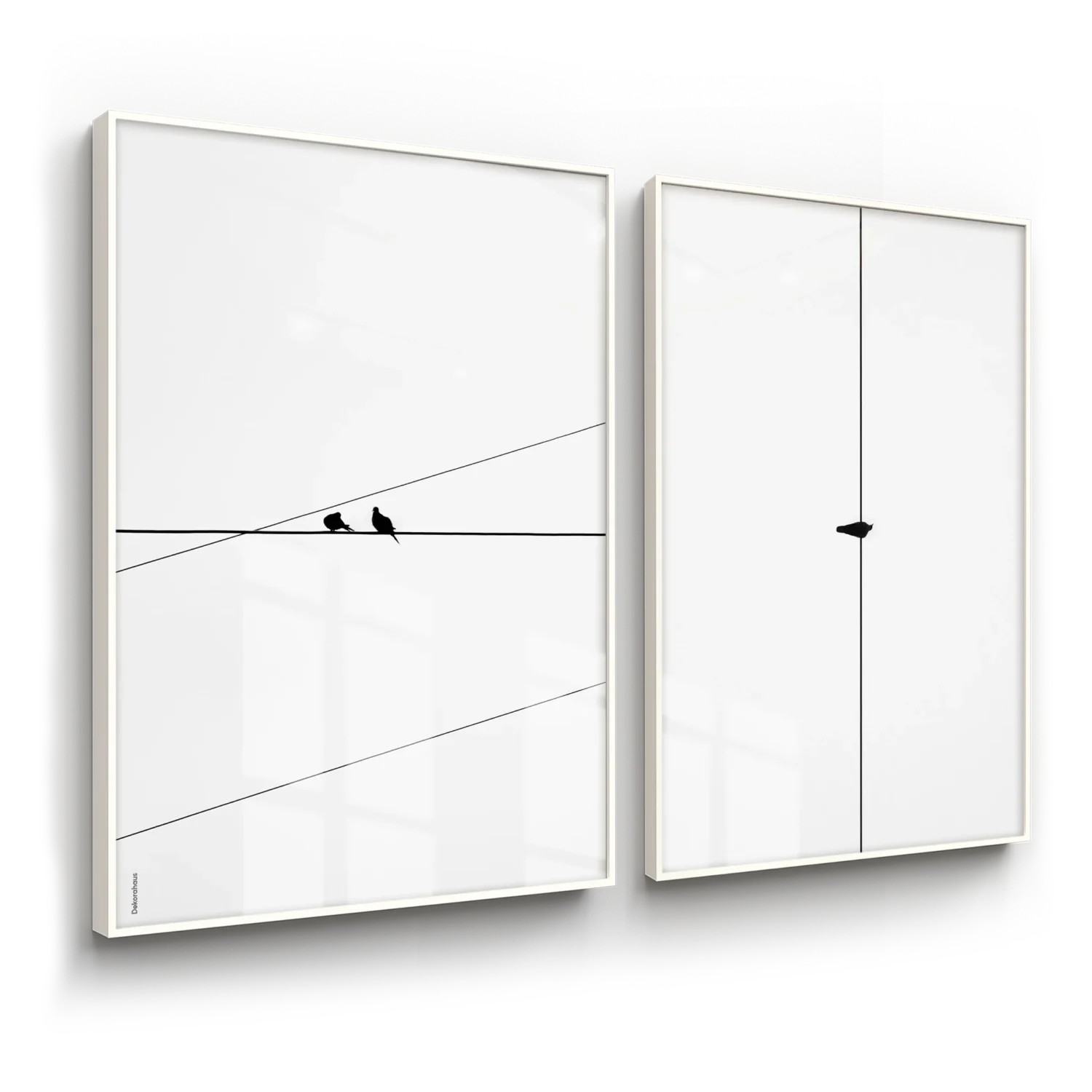 Quadros Decorativos Abstratos - Entre Linhas e Silêncio – Conjunto 2 Peças | Dekorahaus