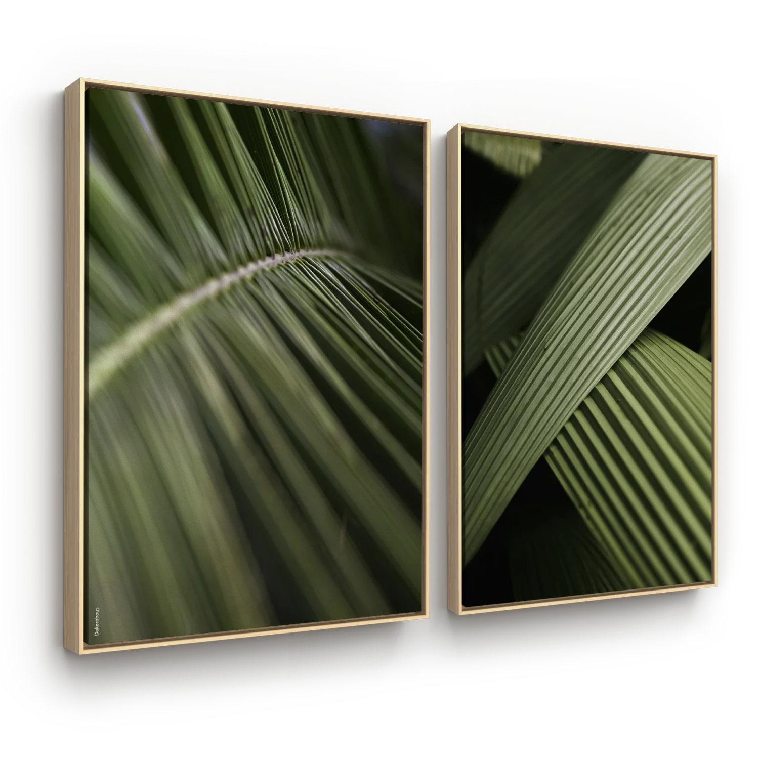 Quadros Decorativos De Plantas - Green Leaves – Conjunto 2 Peças | Dekorahaus