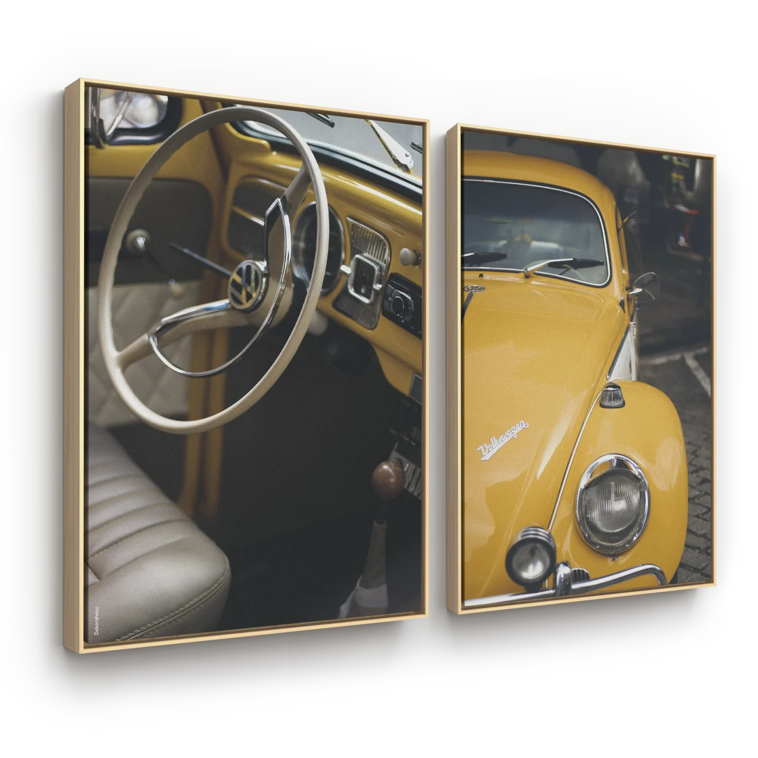 Quadros Decorativos Automotivo - Vintage Beetle – Conjunto 2 Peças | Dekorahaus