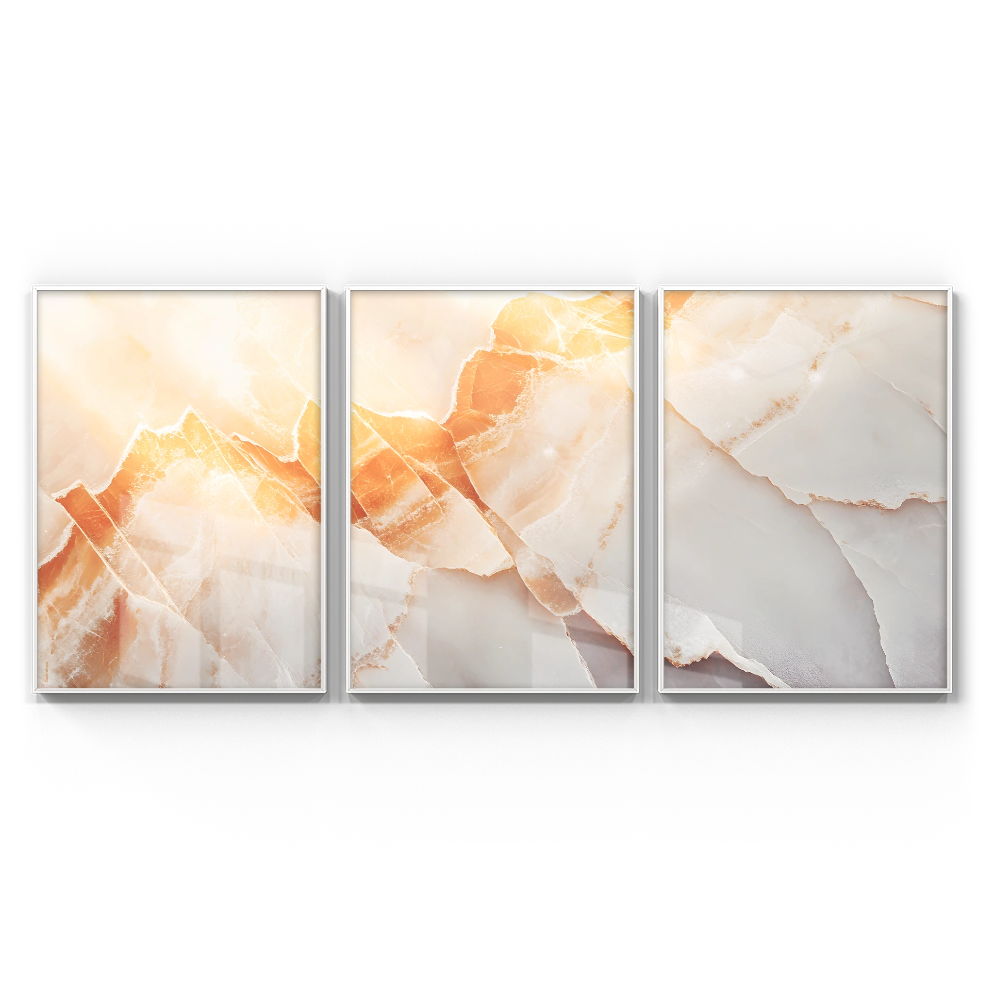 Quadros Decorativos Abstratos - Beleza Ambar – Conjunto 3 Peças | Dekorahaus - Imagem 2